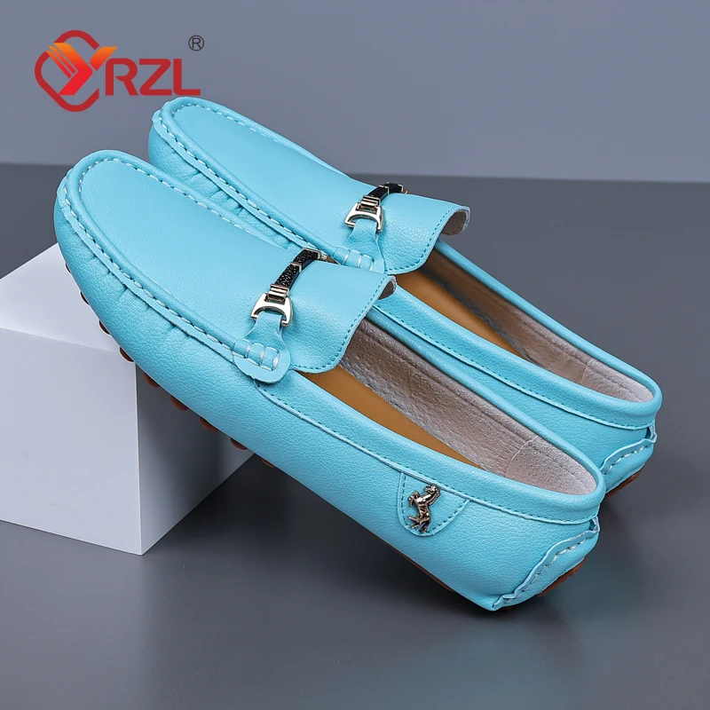 YRZL Handmade PU Leather Loafers Men Shoes Design Loafers Man Comfortable Slip on Men Loafers Hot Sale Moccasins Driving Shoes