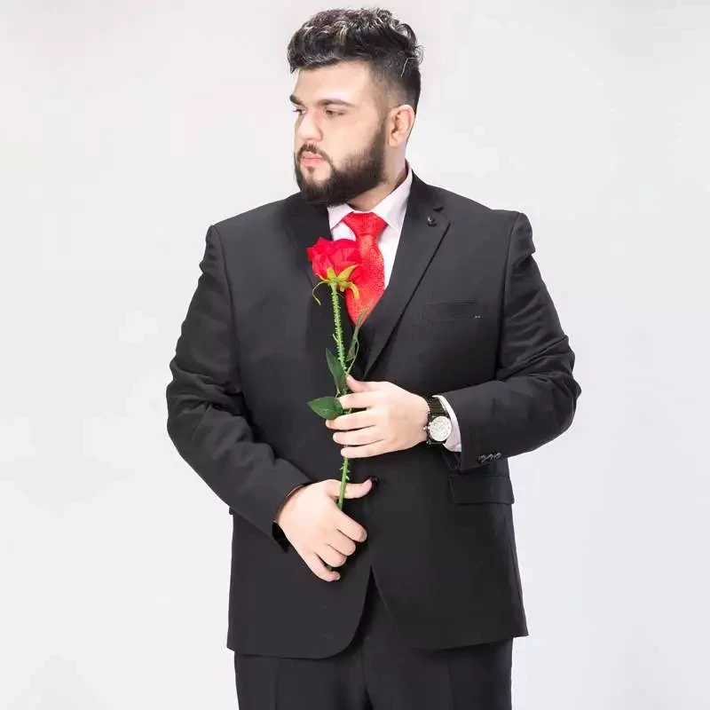 

Suit Men 3 Piece Suits Wedding Suits With Pants Groom Plus Size 5XL 6XL 7XL Terno Black Blue Formal Business Clothes Set