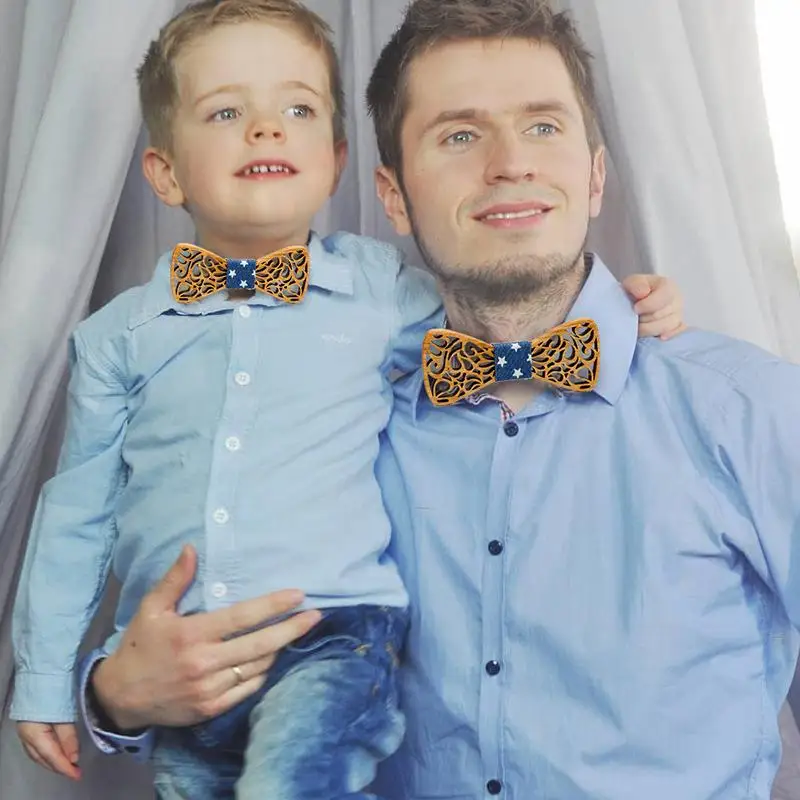 Noeud Papillon Enfant Children Butterfly Kids Bow Tie For Boys Accessories Bowtie Wooden Neck Wear Bowknot Christmas Bow Ties