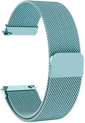Elegant Milanese Loop Metal Bracelet Band - Premium Adjustable Strap for 22mm watch band (Soft blue)
