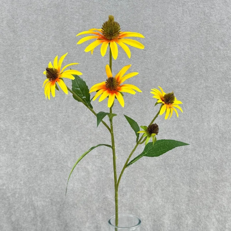 10 Stück Seiden-Lila-Tannenzapfen-Chrysanthemen Künstliche Blumen Wohnzimmerdekoration Simulierte Chrysanthemenzweige