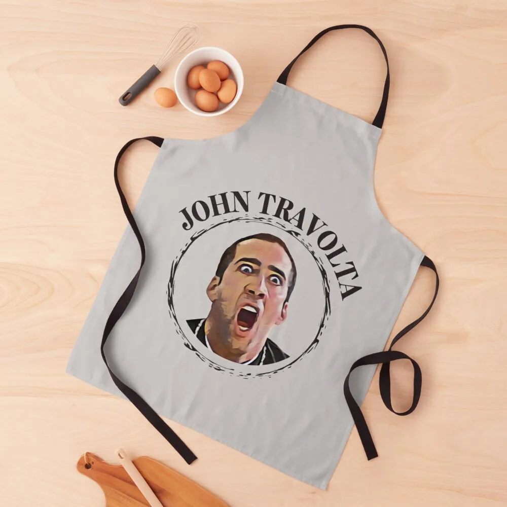 

Nicolas Cage Face Off - Design 2 Black Apron Cute Kitchen Accessories painters Household Items New year's Apron