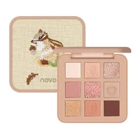 NOVO Embroidered 9-Color Eye Shadow Palette Glitter Pearly Eyeshadow Nude Long Lasting Korean Charming Eyes Makeup Cosmetics 2