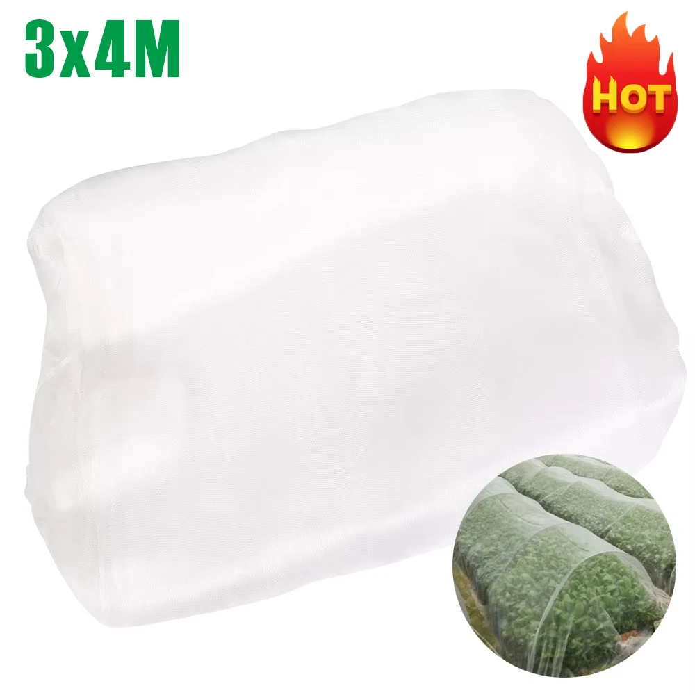 רשת הגנה מפני מזיקים לגינה, צמחים, ירקות, פירות, כיסוי לטיפוח פרחים, בית חממה, שליטה במזיקים, רשת הגנה נגד ציפורים 60 מיקרון