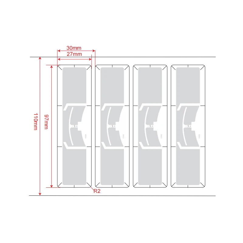 10pcs Sample 97*27mm Vehicle Identification Label on Windscreen Passive Windshield Anti-tear UHF RFID Tag