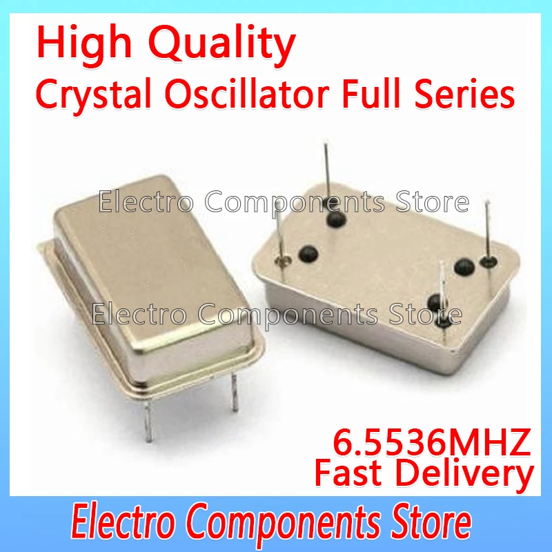 2PCS/Lot Crystal Oscillator Throught Hole Active Crystal 6.5536M OSC DIP-4 Rectangular Clock Vibration Full Size 4Pin 6.5536MHZ