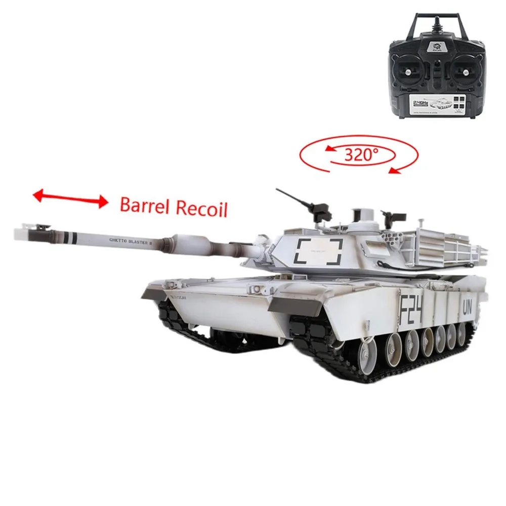 1:16 RC 탱크 헨글롱 TK7.0 메인보드 플라스틱 M1A2 에이브람스 3918 무선 조종 트랙형 자동차 배럴 리코일 BB IR 스틸 기어박스