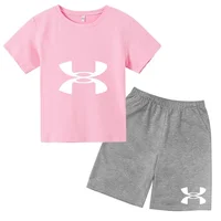 T-shirt à manches courtes et short avec logo imprimé - Vêtements de sport élégants - Ensemble de vêtements de sport pour enfants en 2 pièces - Ensemble pour enfants 5