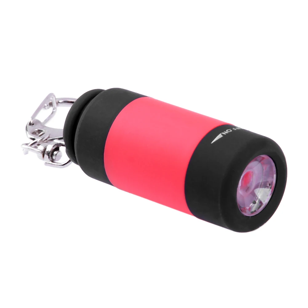 실용적인 LED 손전등 토치 휴대용 열쇠고리 50mAh USB 충전 방수 조명 캠핑 하이킹 조명
