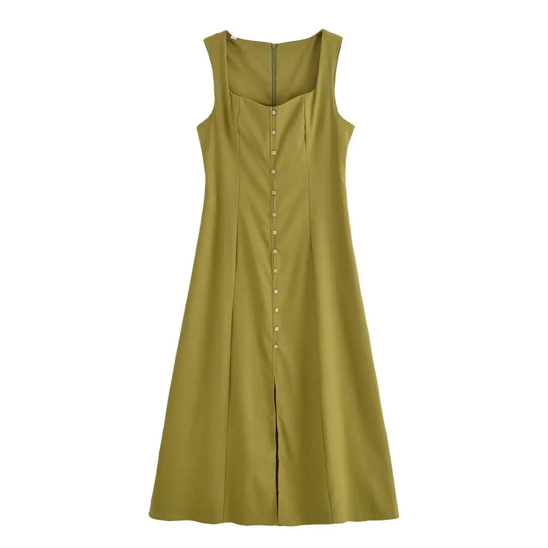 فستان صيفي نسائي جديد من TRAF موديل ETJ 2025، يتمي...