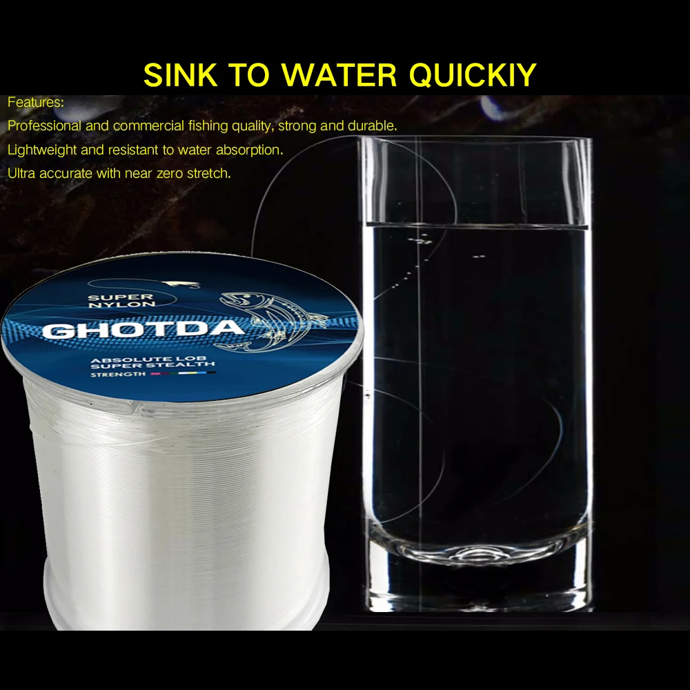 GHOTDA 500M Nylon Fishing Line Durable Monofilament Fishing Wire Rock Sea Line fishing line