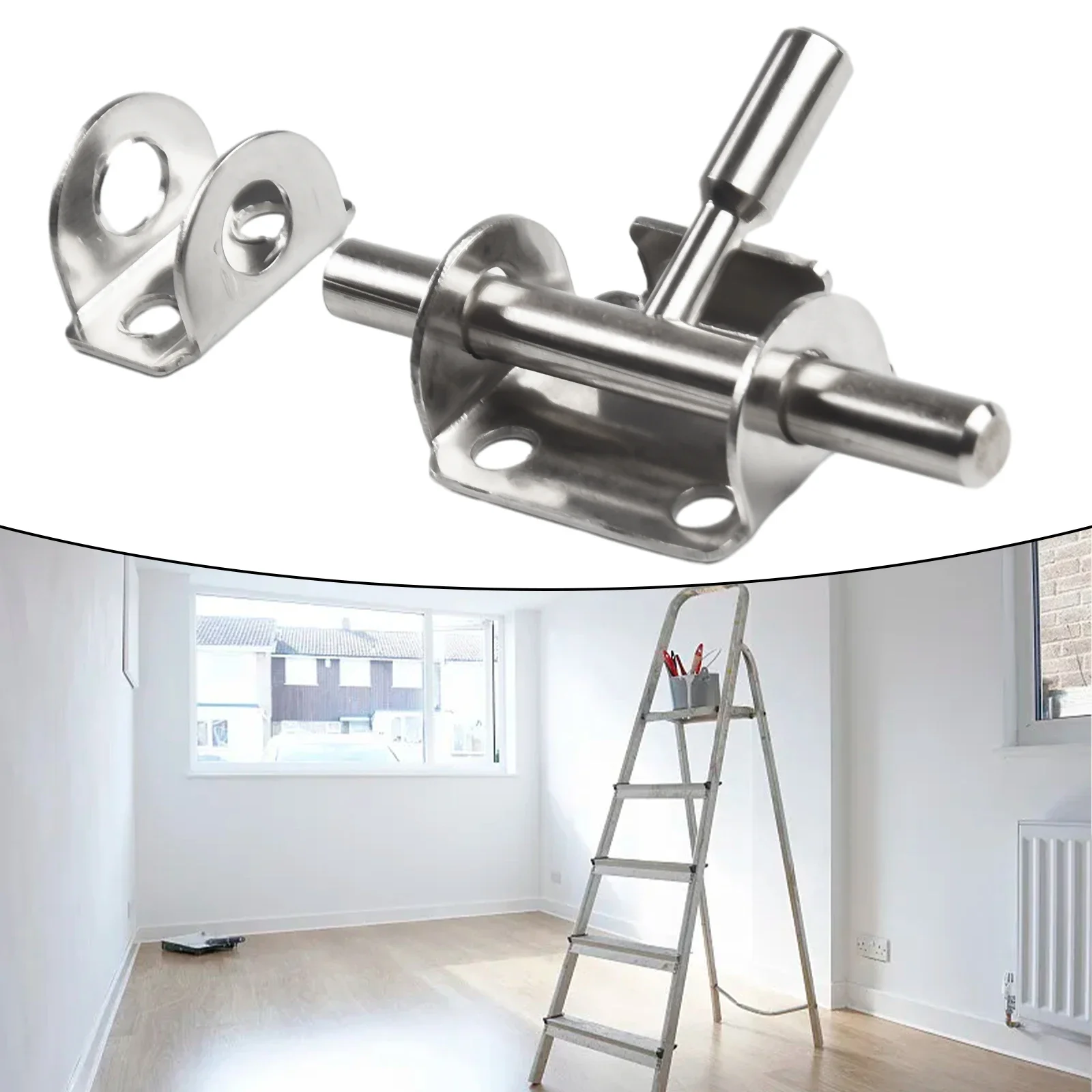 Description Picture 3 of itemStainless Steel Lock Hasp Sliding Bolt Safety Door Latch Hfkglfkglfgk Fety Toilet Door Lock Hardware Without Screws Anti Theft