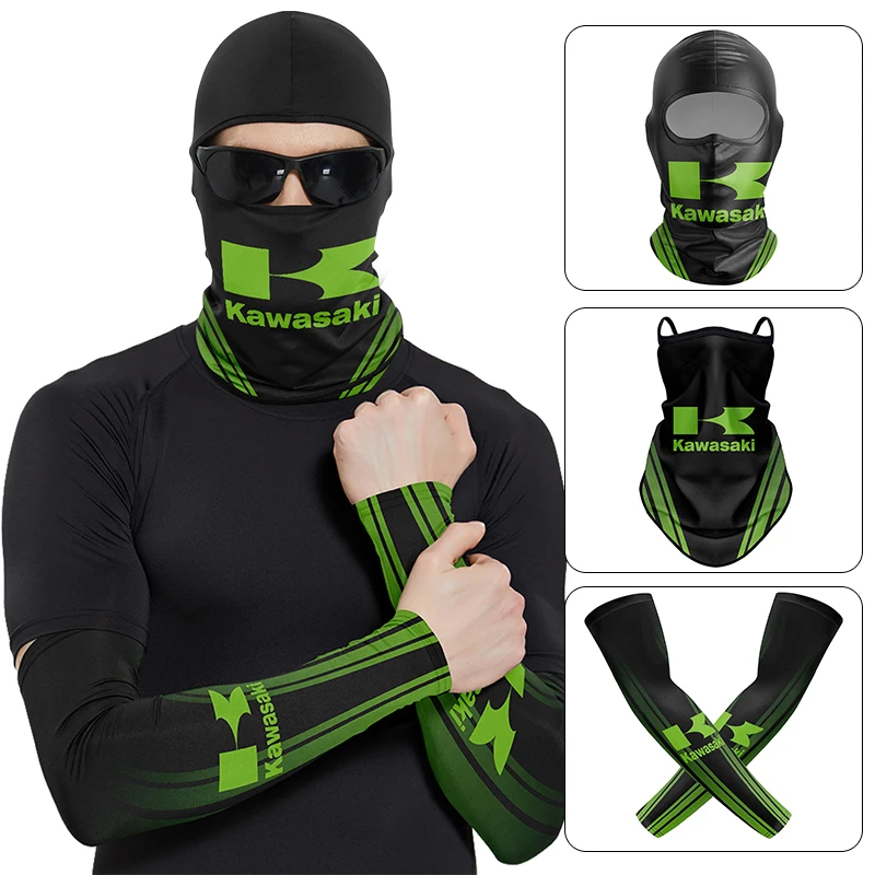 دراجة نارية كامل الوجه قبعة الشمس المضادة للأشعة فوق البنفسجية حماية الرياضة واقي الوجه غطاء للذراع لكاواساكي Z400 Z900 Z1000 Z800 Z750 Z300 Z650
