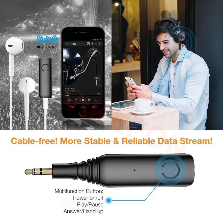 Bluetooth Adapter Receiver 5.2 aptX-Adaptive/HD with Mic
