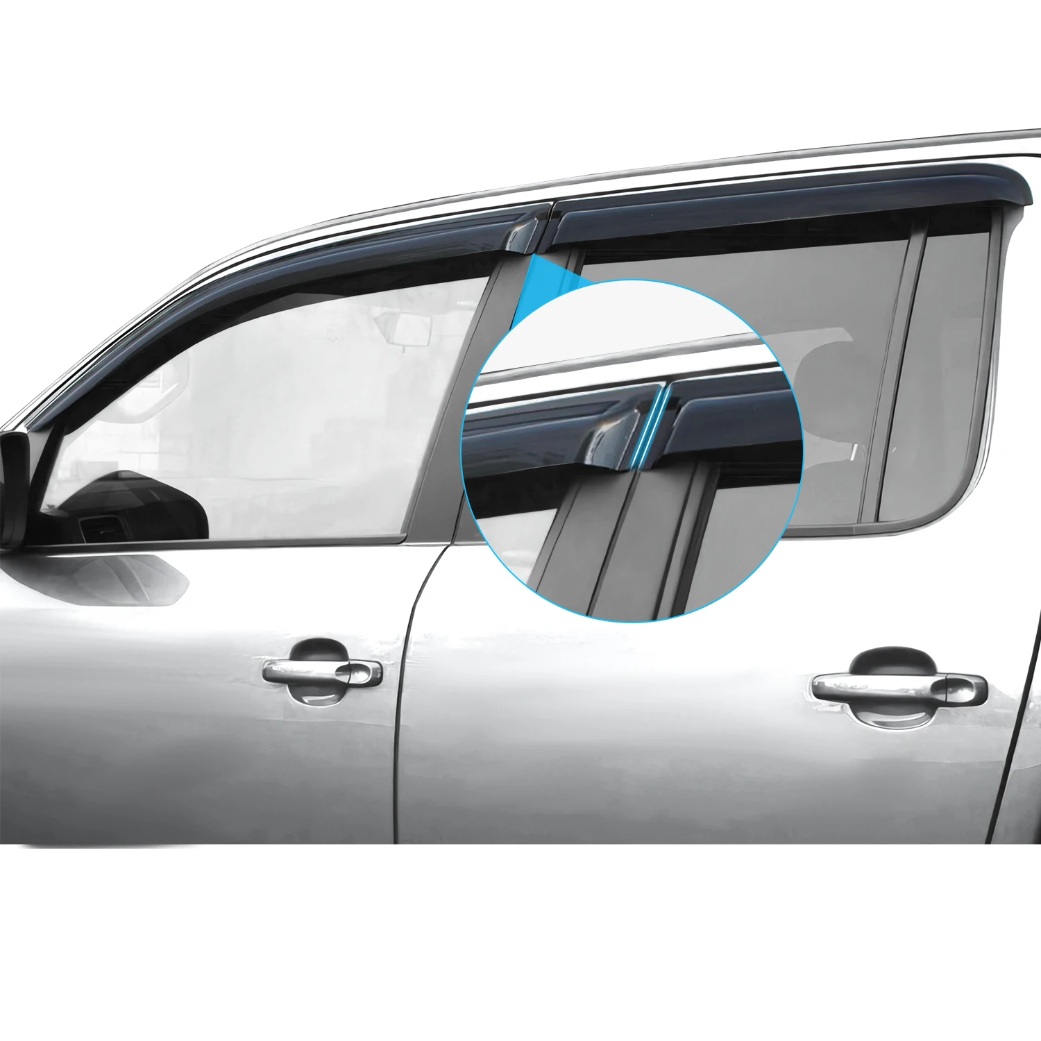 Window Visor Weathershield Wind Rain Deflectors For Volkswagen Amarok Vw Amarok V6 4X4 Car Stying 4PCS Black