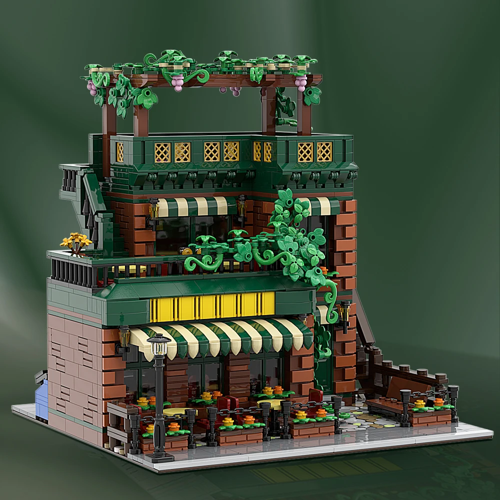 Moc Coffee House Building Blocks Architettura Creativa Set Di Negozi Fai Da Te Di Decorazione Mattoni Giocattoli Regalo Di Natale Per Bambino Adulto