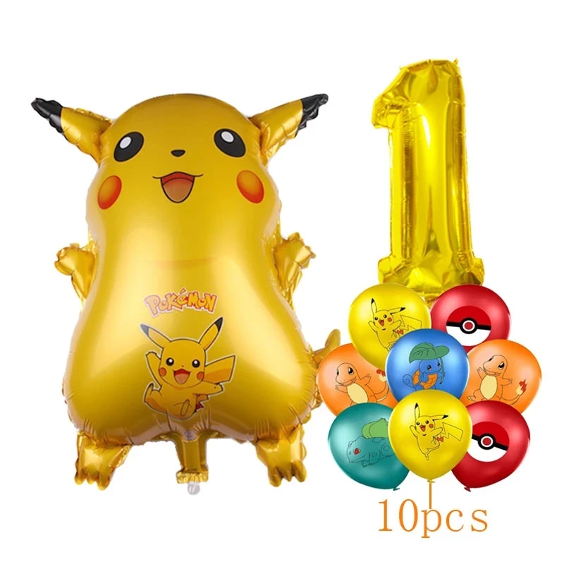 Ensemble de ballons Pokémon Pikachu, décorations de fête, SLaura tle  Bulbasaur, ballon de poche pour fête d'anniversaire, figurine cadeau,  jouets pour enfants, 65 pièces - AliExpress