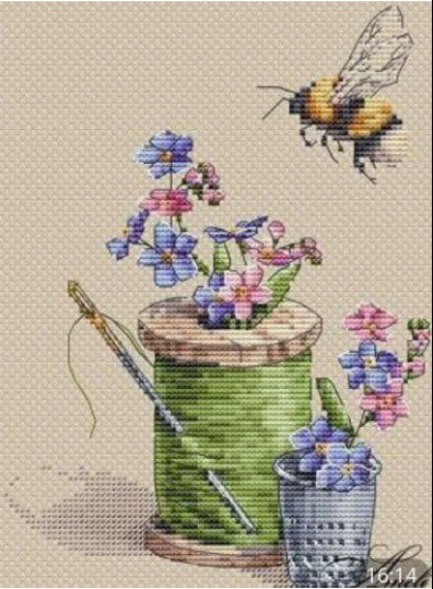 Bienen und Nadel Blumen 24-30 Kreuz stich ökologische Baumwoll faden Stickerei Home Dekoration hängen Malerei Geschenk