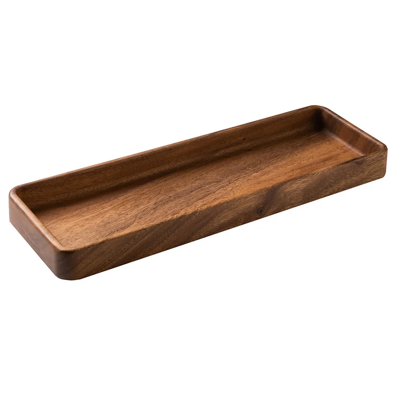 Black Walnut Wood Storage Tray Modern Afternoon Tea Dessert Organizer Living Room Desktop Dry Fruits Container Home Decoration 5