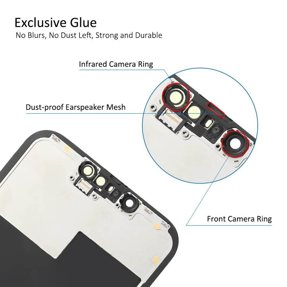 RJ COF LCD Display Touch Screen Replacement For IPhone 13 Mini 5.4 Inch (Black)