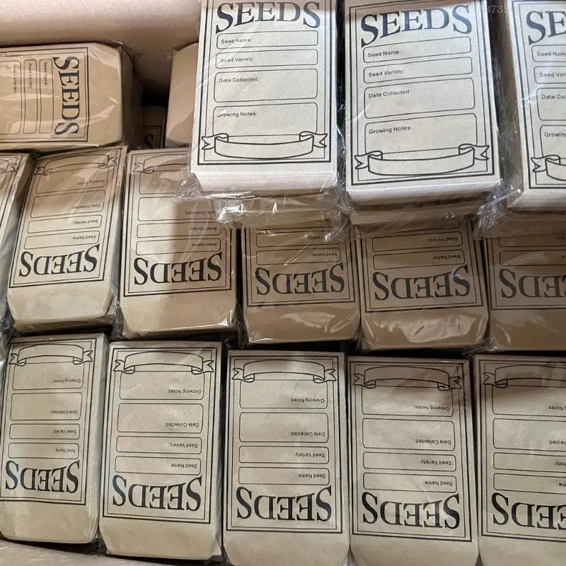 100Pcs Reusable Seed Envelopes Bag 3x4.7Inch Sample Storage Bag for Flower Vegetable Seed Storage and Organization F0T1