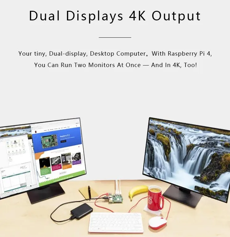Official Original Raspberry Pi 4 Model B Dev Board Kit RAM 2G 4G 8G 4 Core CPU 1.5Ghz 3 Speeder Than Pi 3B+ 5