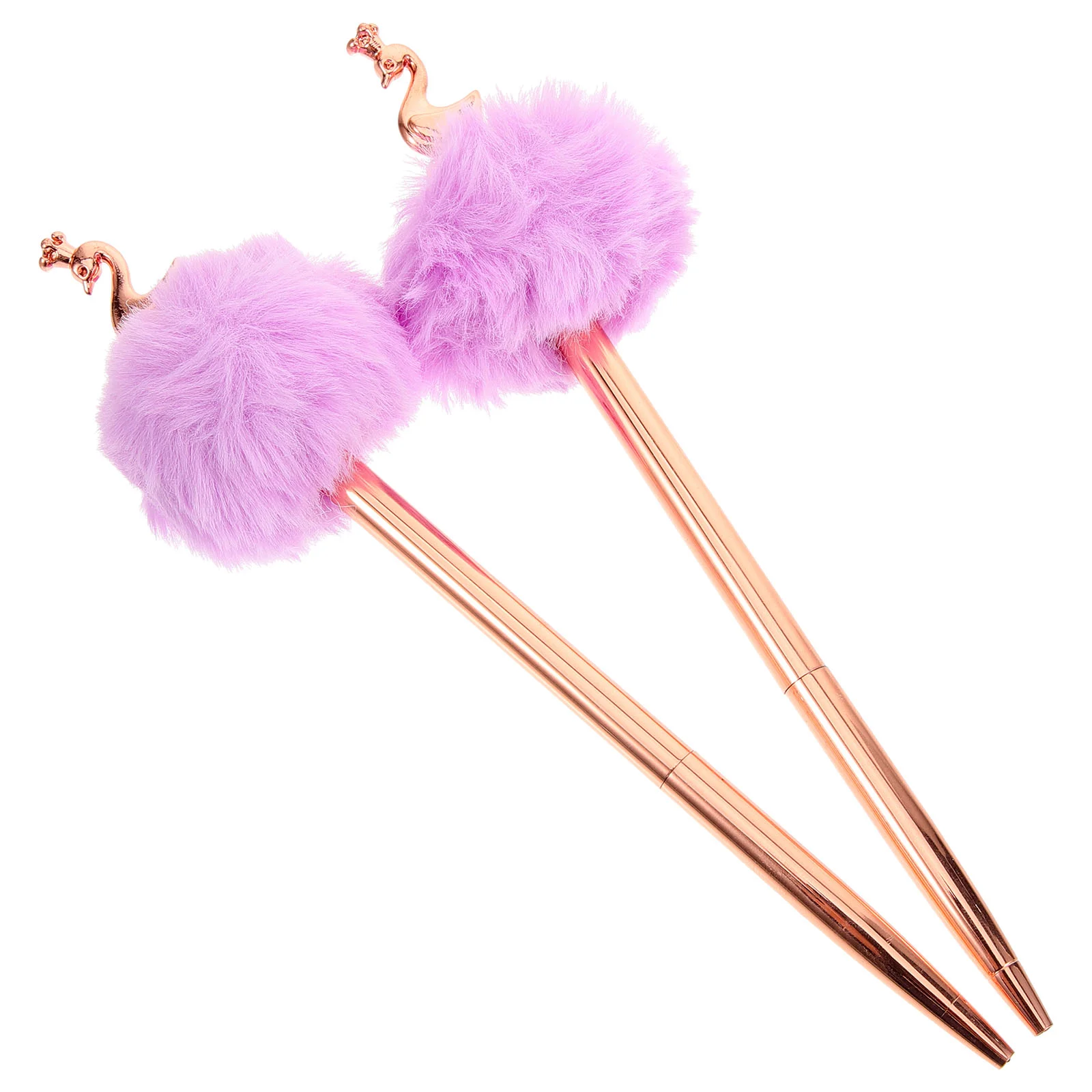 

2 Pcs Swan Ball Pen Nurse Gifts Kawaii Stationery Ballpoint Pens Decor Decorative Fluffy