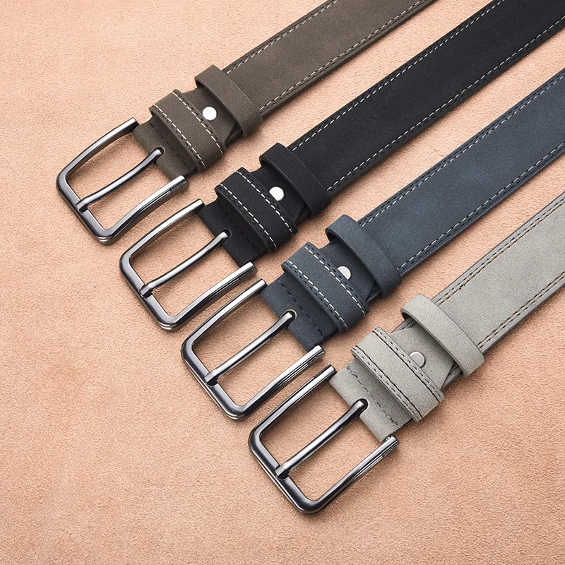 Mens Dress Belt New Men's Luxury Business Universal Alloy Buckle Leather Belt Cross-Border Bestseller Casual Fashion Accessory - 5