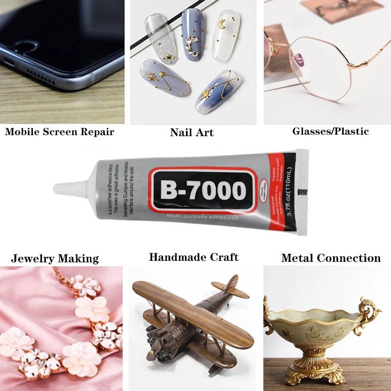 B-7000 Super Glue Adhesive Epoxy Resin Repair Cell Phone Touch Screen Liquid Quick-drying Glue Jewelry Craft Adhesive 3ML
