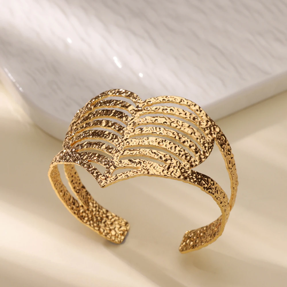 Stainless Steel Bangle For Women Geometric Gold