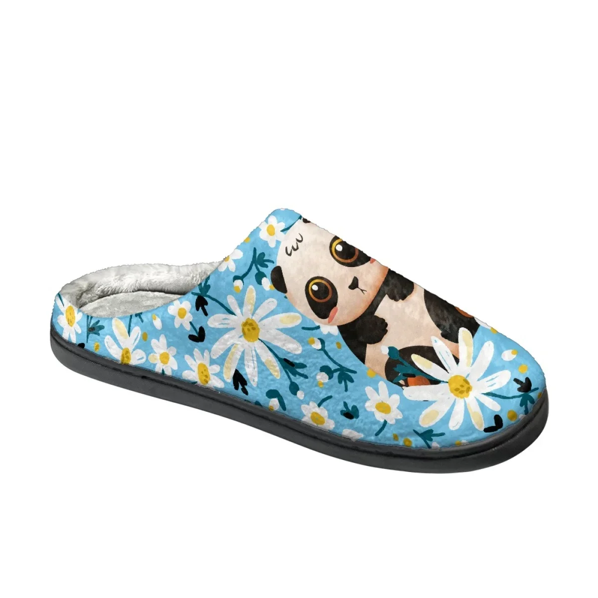 Autumn Winter Women's Cotton Slippers Panda Pattern Home Slippers Print On Demand Indoor Comfortable Men Footwear Zapatos Mujer