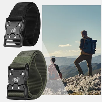 Casual Men's Canvas Belt Tactical Belt Outdoor Sports Belt Fashionable Training Belt