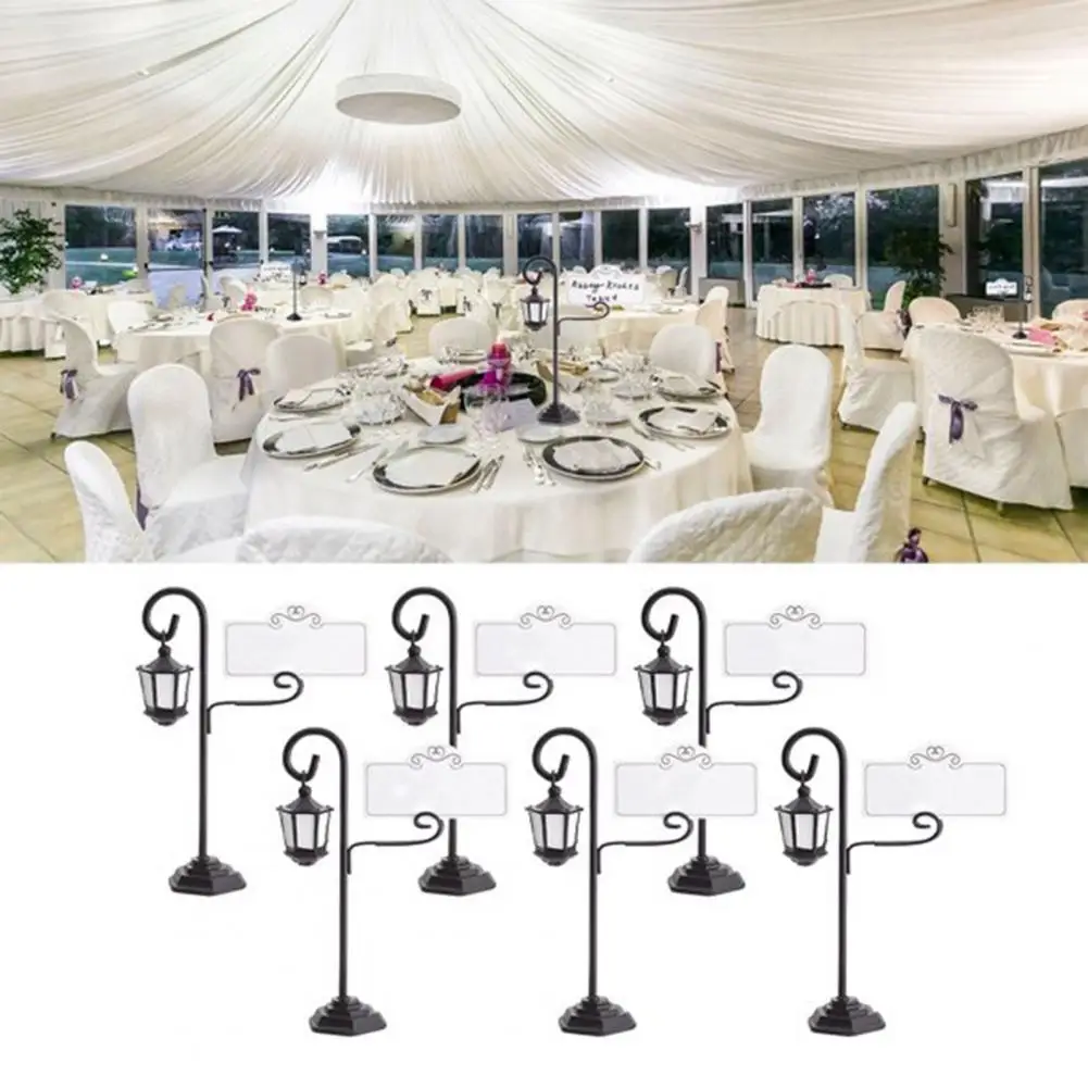 Beauty Street Lamp Shaped Table Clip Seat Card Holder Party Place Name Cards Holder for Wedding place card holders