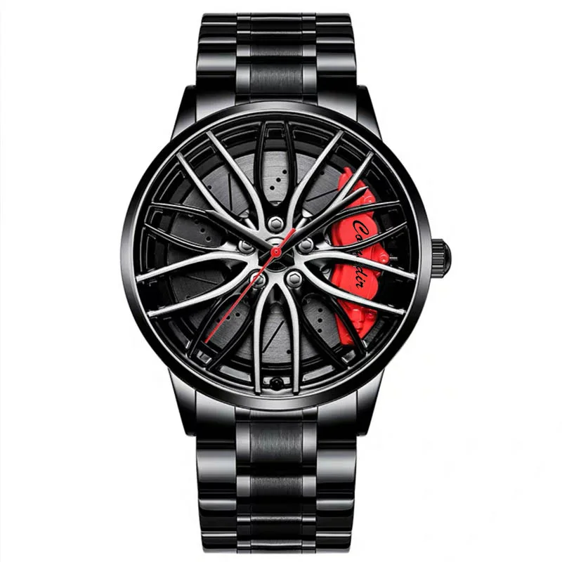 Fashion Luminous Watch Men's Hollowed Out Car Wheel Hub Business Waterproof Quartz Luxury Clock Wristwatch Sports High Quality 5