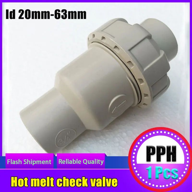 

1 Pcs Pipe PPH Hot Melt Check Valve One-way Valve Plastic Check Valve Stop Valve Id 20mm-63mm