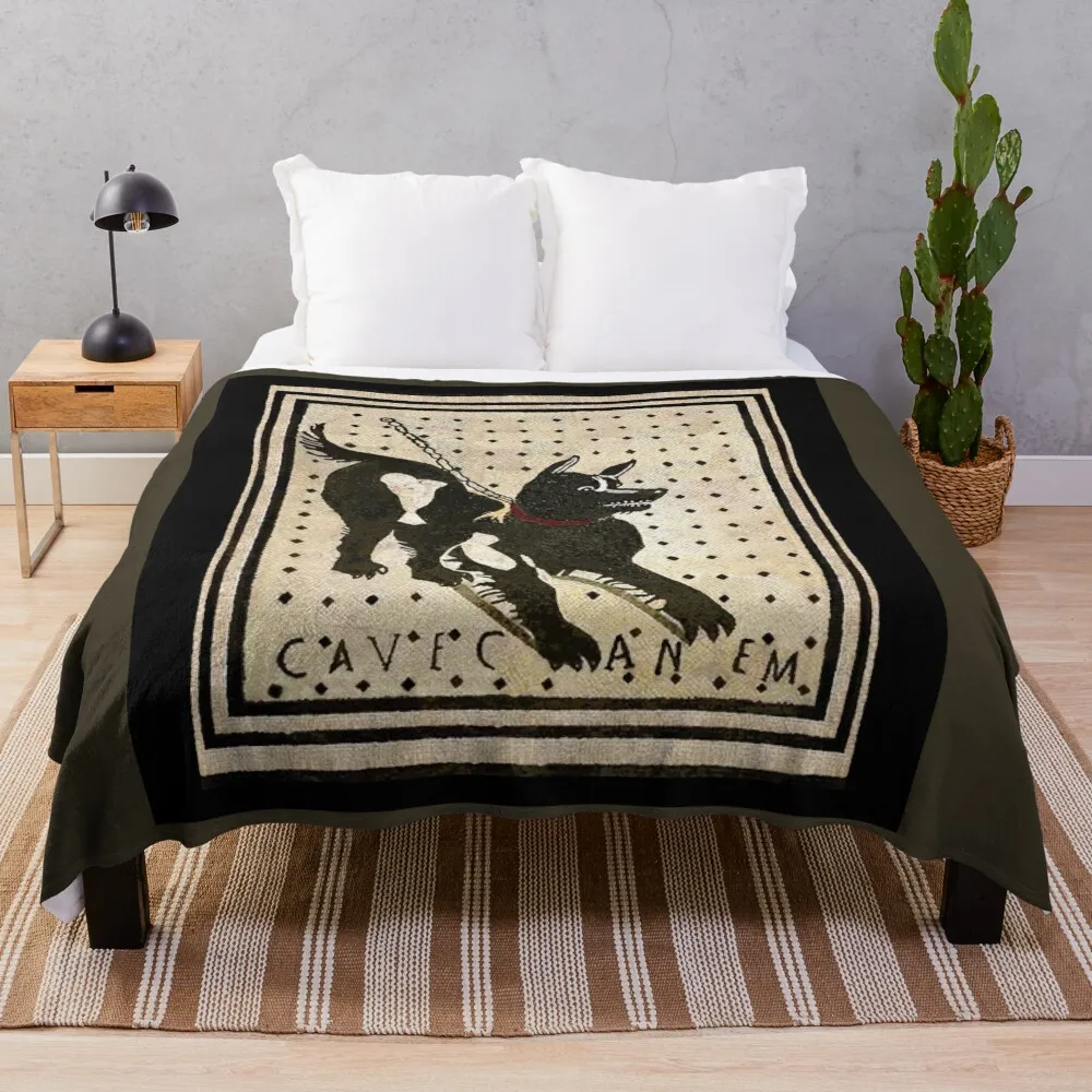 

Beware of dog ( Pompeii dog mosaic ) Throw Blanket Thin Multi-Purpose Blankets