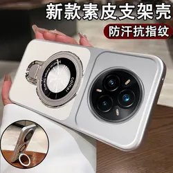 Luxury PU Leather Magnetic Stand Case with Candy Camera Protection Cover for Realme 16T (White)