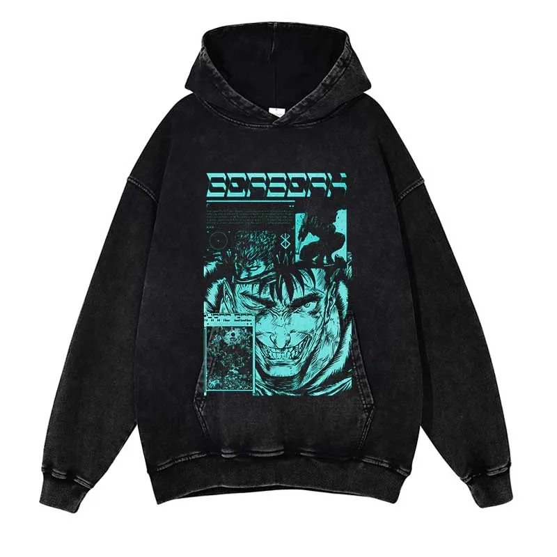 

Hip Hop Man Pullovers Print Hoodie Men Women Black Streetwear Anime Berserk Hoodie Unisex Fashion Manga Hooded Sweatshirt