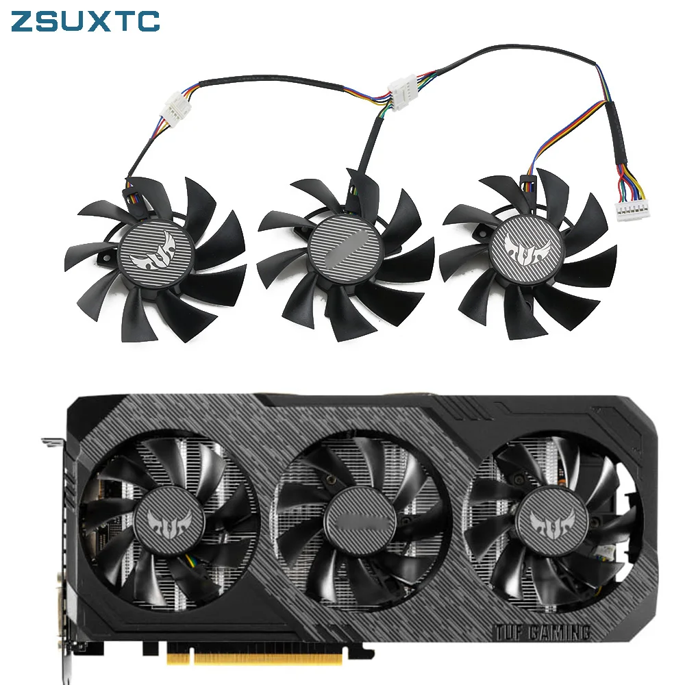 Ventilador de Refrigeração Gráfica 75 mm 7pin Fd8015u12d Gtx1660 Rx5700 Rx5700xt Asus Gtx 1660ti 1660 Super rx 5700 xt Tuf x3 oc