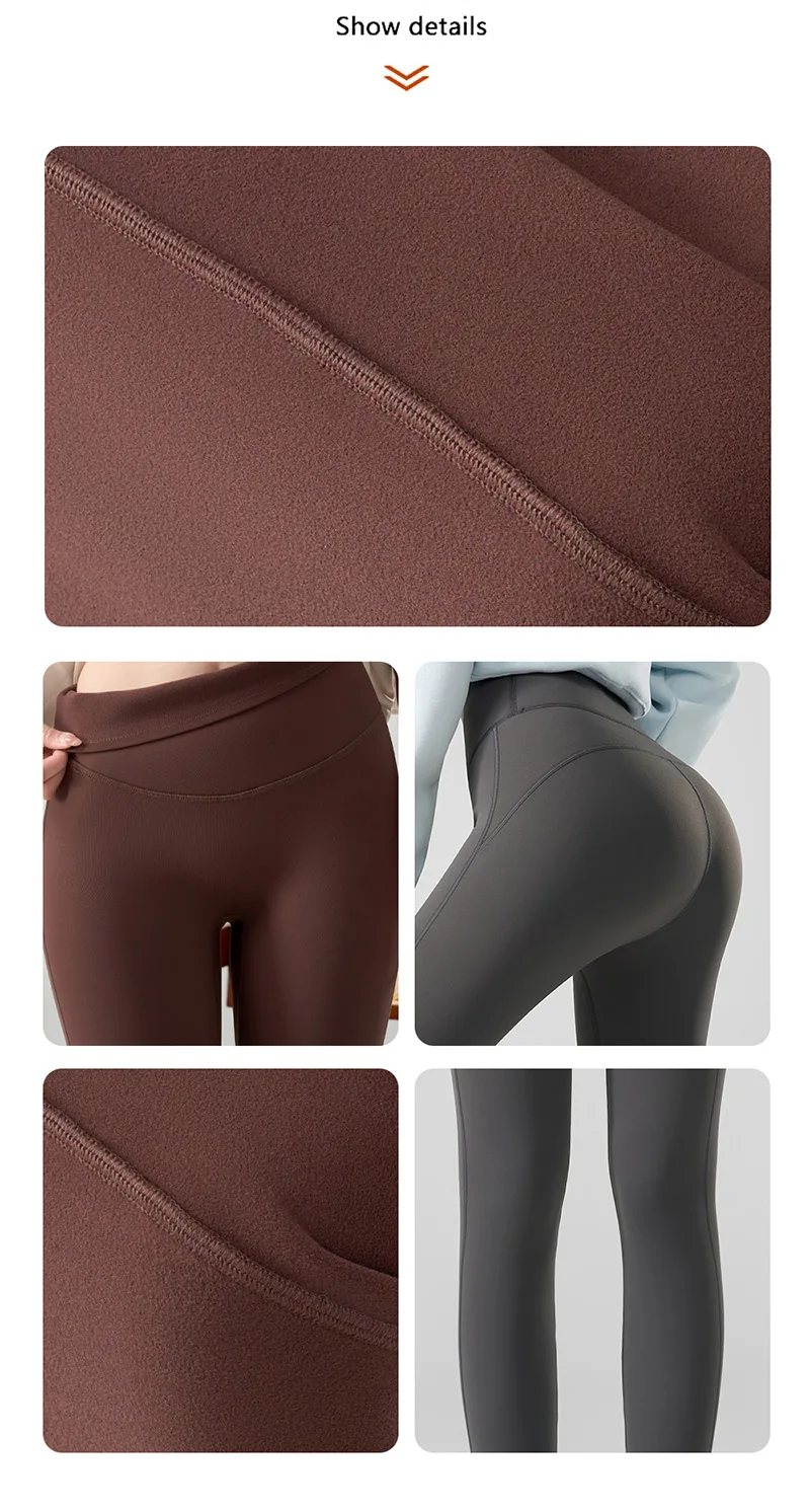 BIVIGAOS Autumn Winter 3D Butt Sharkskin Warm Yoga Leggings Women's Stretch Slim Brushed Light Fleece Fitness Sport Leggings S68a03bdcd3fc4e92b77f52dcc131be19p
