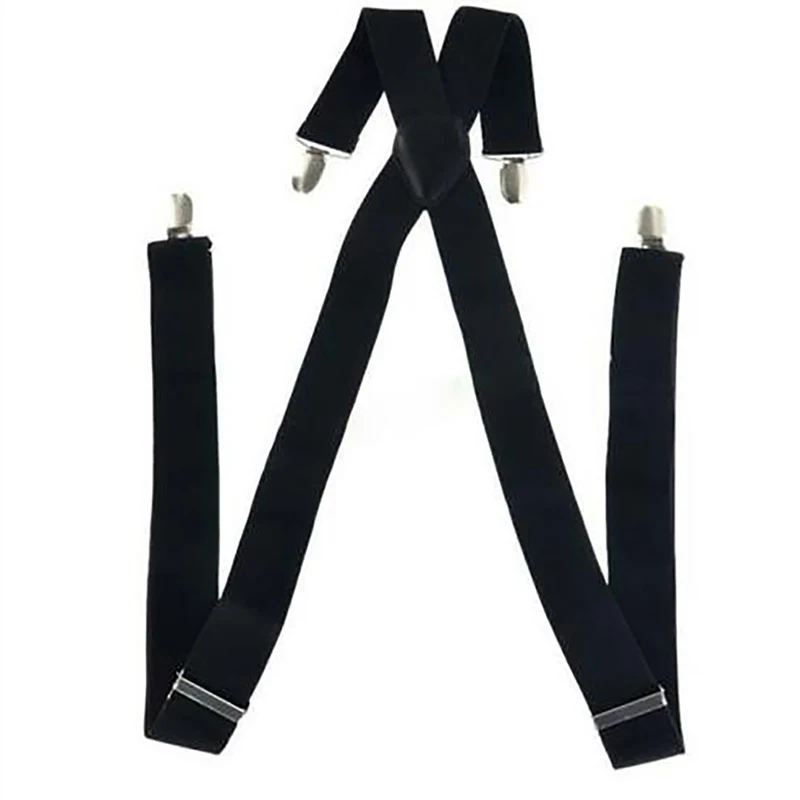 35Mm Wide Men Suspenders High Elastic Adjustable 4 Strong Clips Suspender Heavy Duty X Back Trousers Braces New