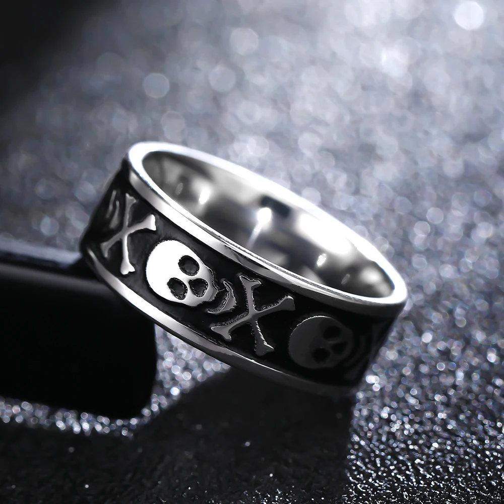 MOREDEAR 8MM Titanium Rings for Men and Women Birthday Gift triangular pattern discredit Ring 