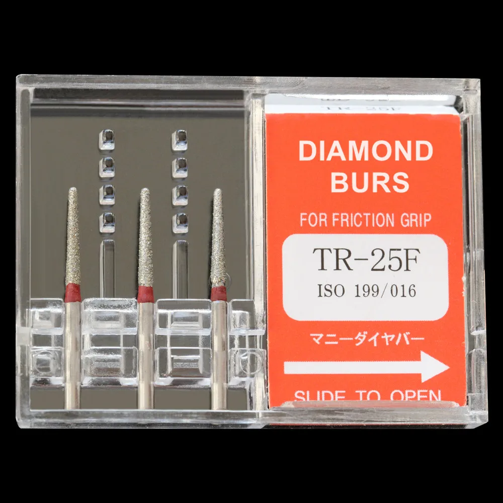 10 Packs Dental Diamond Burs TR 25F Polisher Drill Tools FG 1.6mm High