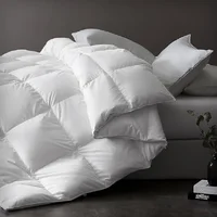 downluxe Luxurious Down Fiber Comforter with Premium Fabric, All Seasons Medium Warmth Duvet Insert King, Hotel Collection Down 1