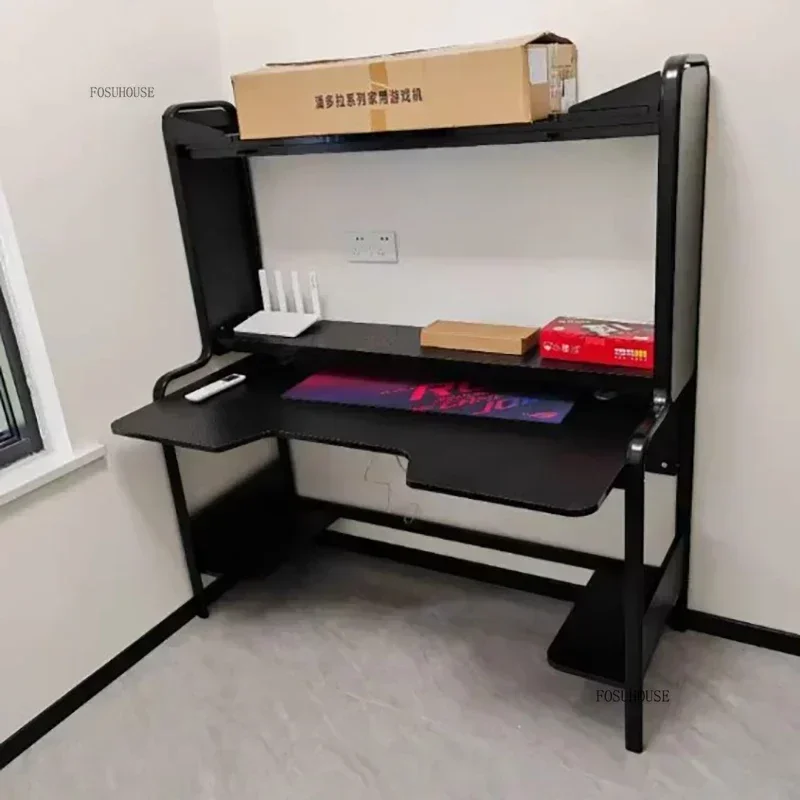 European Wooden Computer Desks Modern Desktop Gaming Tables Student Writing Desk Integrated Desk Bookshelf Home Office Furniture