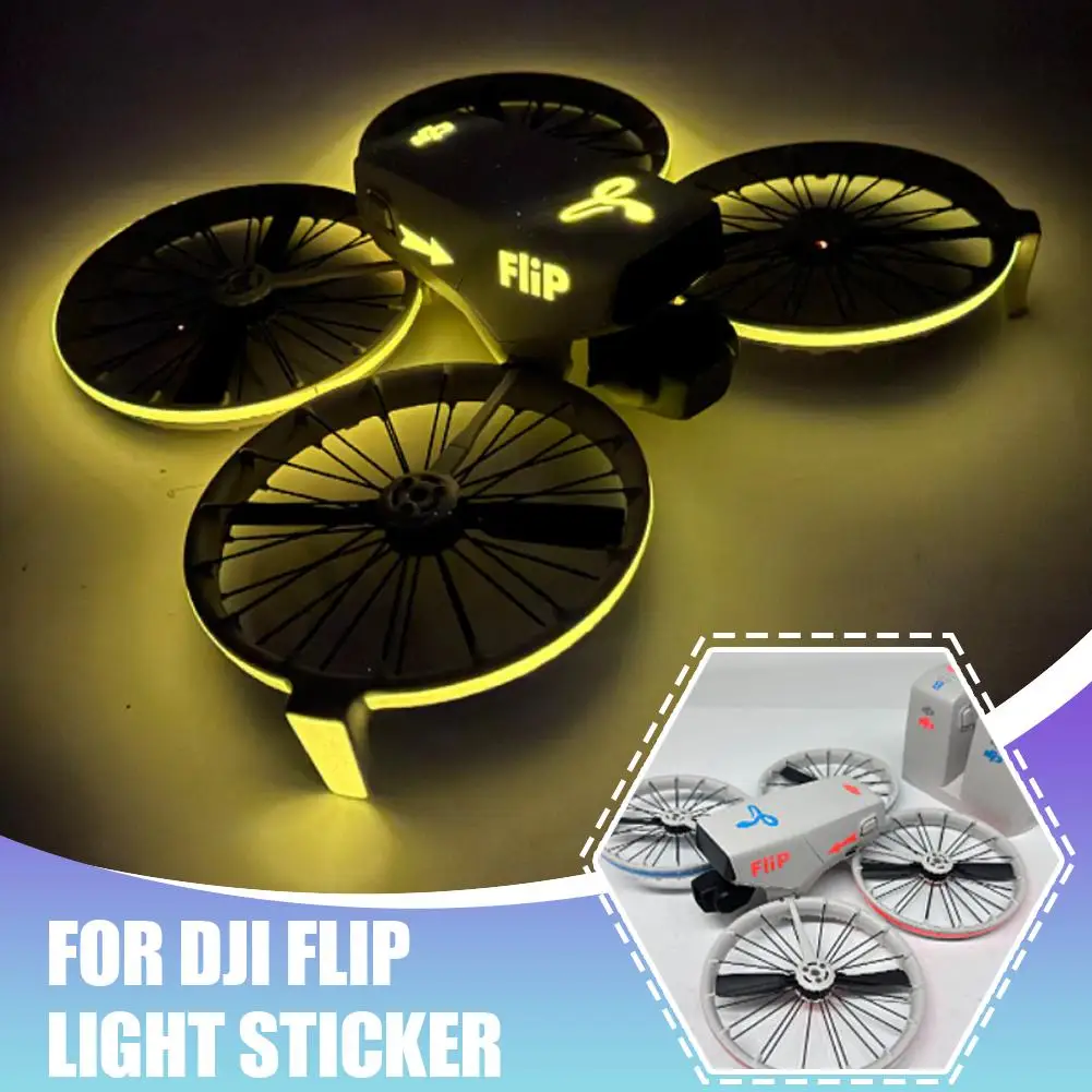 Luminous Sticker For DJI Flip Drone Night Flight Cool Fuselage Luminous Film Accessories Scratch-proof Dust-proof Washable