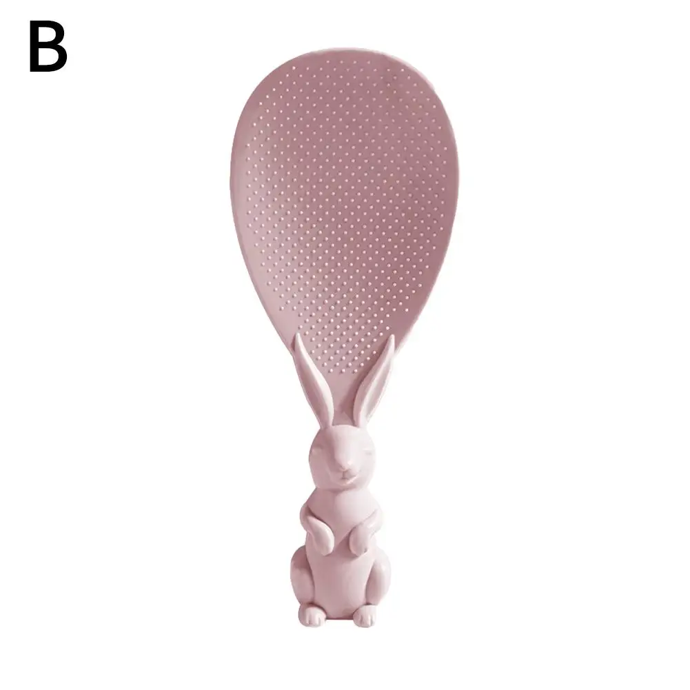 Straw Rabbit Spoon Can Stand Up Rabbit Rice Spatula Rice Cooker Creative Non-stick Cartoon Spoon
