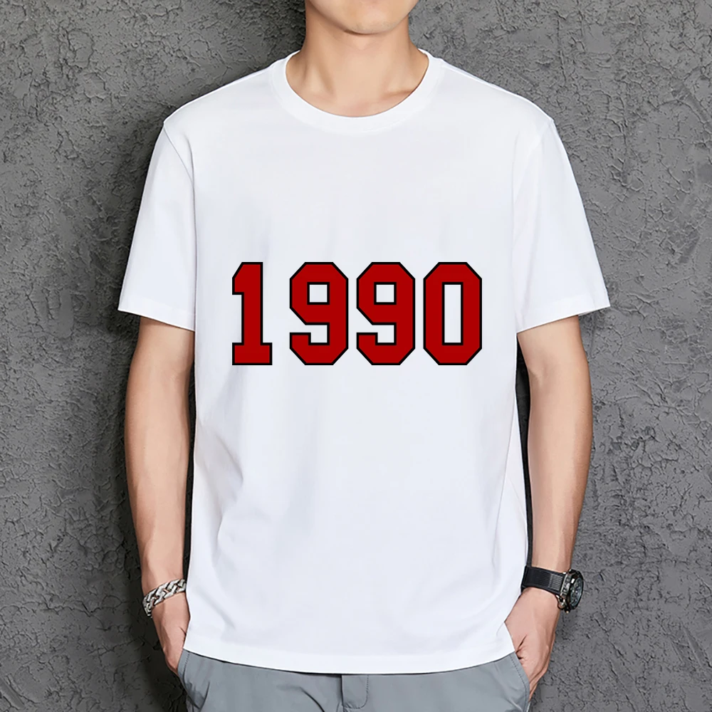 

1990 Personality Street City Letter Men'S Tshirt Cotton Brand Tee Shirts Daily Oversized Tops Vintage Graphics Man Tee Shirts