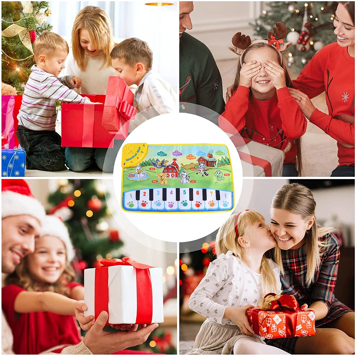 60x39cm Musical Piano Mat for Kids Toddlers Floor Keyboard Dance Mat with 8 Animal Sounds Baby Educational Toys floor mat kids carpet plush play mat