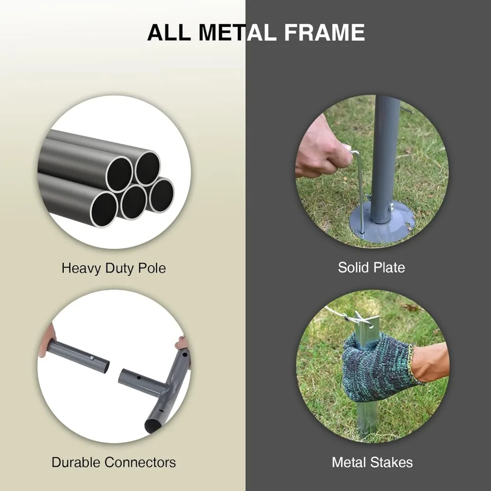 Description Picture 4 of item10×20 Carports, Portable Garage Carport with Heavy Duty Frame & Waterproof Carport Canopy Shelter for Outdoor, Boat, Truck